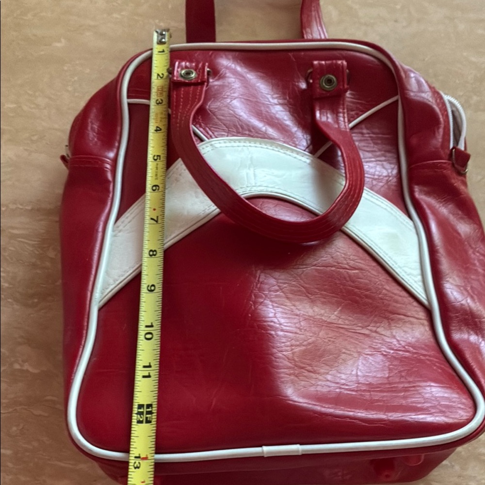 Vintage Purse Red & White Y2K tree Hill Vibe Bowling Hand Bag - Picture 14 of 16